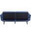 Siège réglable à 2 places en tissu bleu, densité de mousse D40, pattes de dossier Kd, coussins, profondeur de produit de 68 po, capacité de 300 lb convertible en lit, structure intérieure en bois, bouton, housses de coussins amovibles, hauteur de 54 po à 34 po