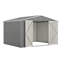 Remise de rangement extérieure 10 pi x 8 pi, métal gris - portes verrouillables pour jardin, patio, cour arrière, abri de jardin avec portes, idéal pour toutes les saisons