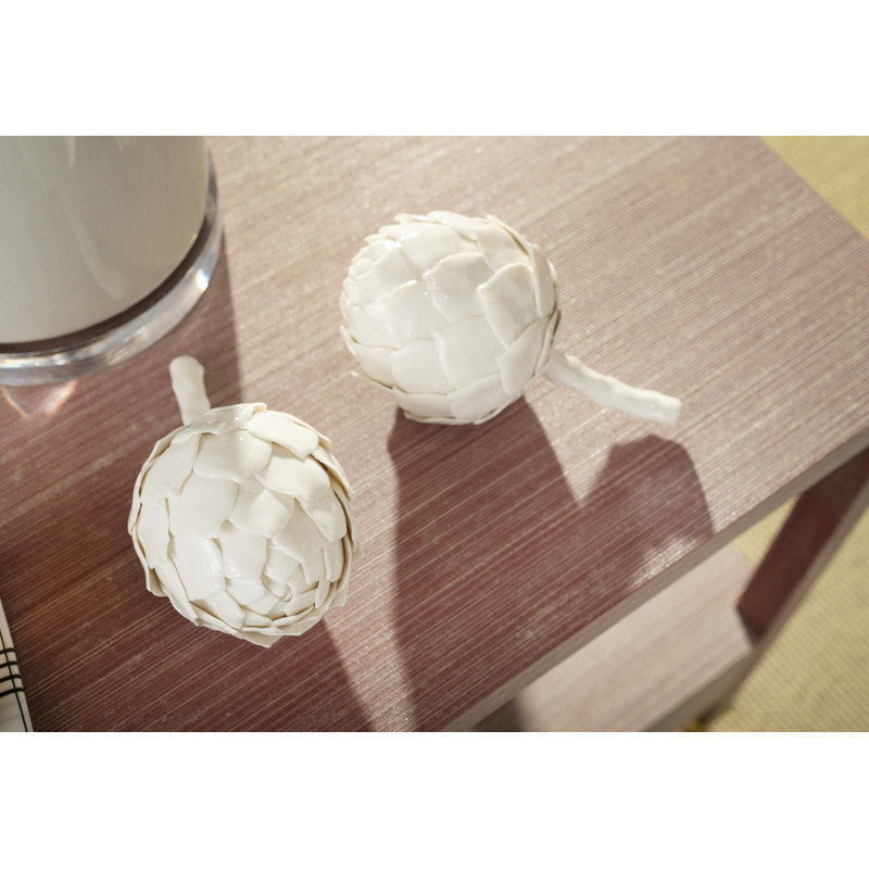 2 Piece Artichoke Porcelain Sculpture Set
