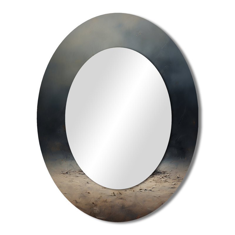 Baseball Subtle Strikeout - Miroir mural moderne ovale, 43 po x 33 po