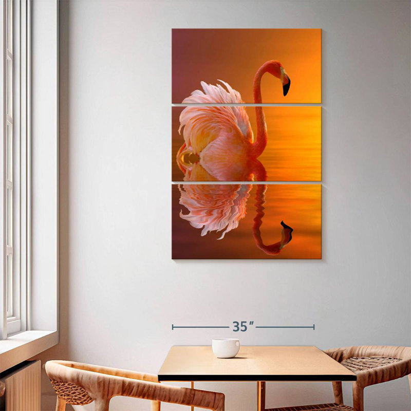 Brampt Flamingo Water Reflection, 57" H x 36" W