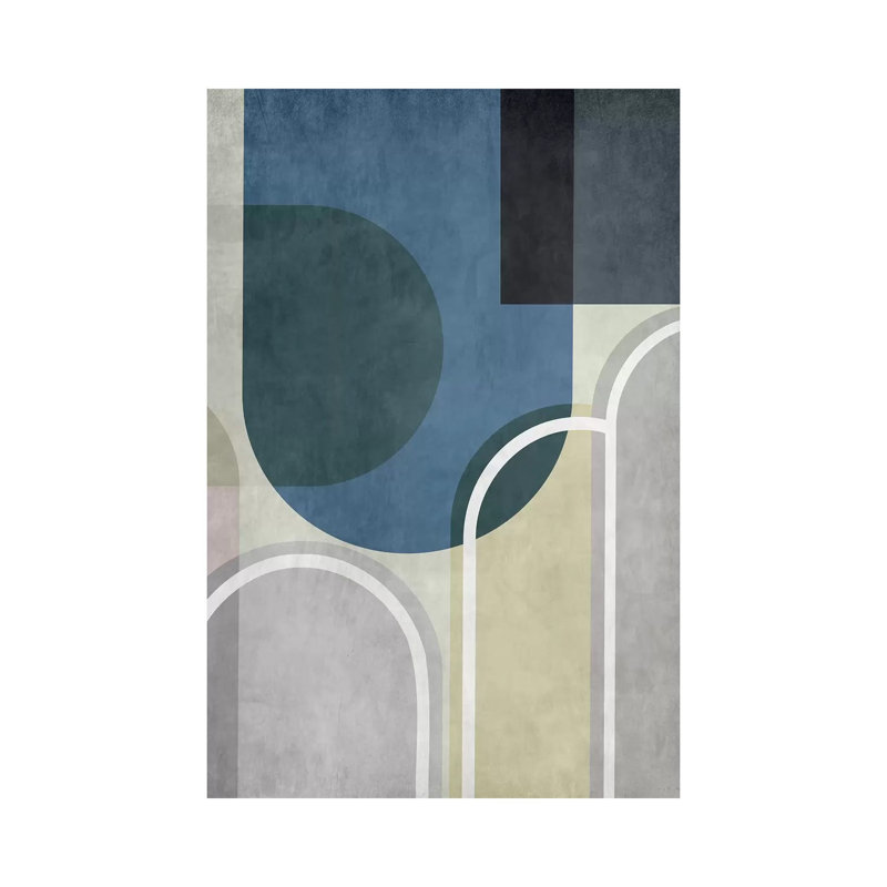 «Geometric Textured» par Angel Estevez - reproduction d'art sur toile tendue, H 26 po x l 18 po x P 1,5 po