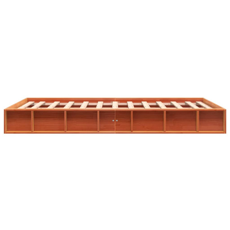 Friona Wood Platform Bed, Wax Brown, 120 x 200 cm