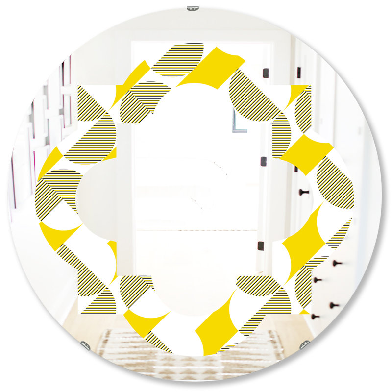 Miroir mural Quatrefoil, 23,6 po x 23,6 po, Abstract Geometric II