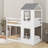 Twin Over Twin Bunk Bed Wood Bed With Roof,Window,Ladder And Guardrail-246748992