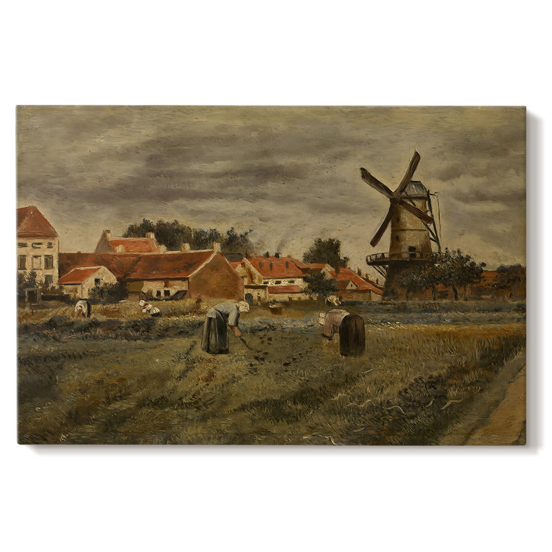 Landscape with Windmill and Peasants-Henri De Braekeleer-Gallery Wrapped Canvas-c. late 19th Century, 32 x 48