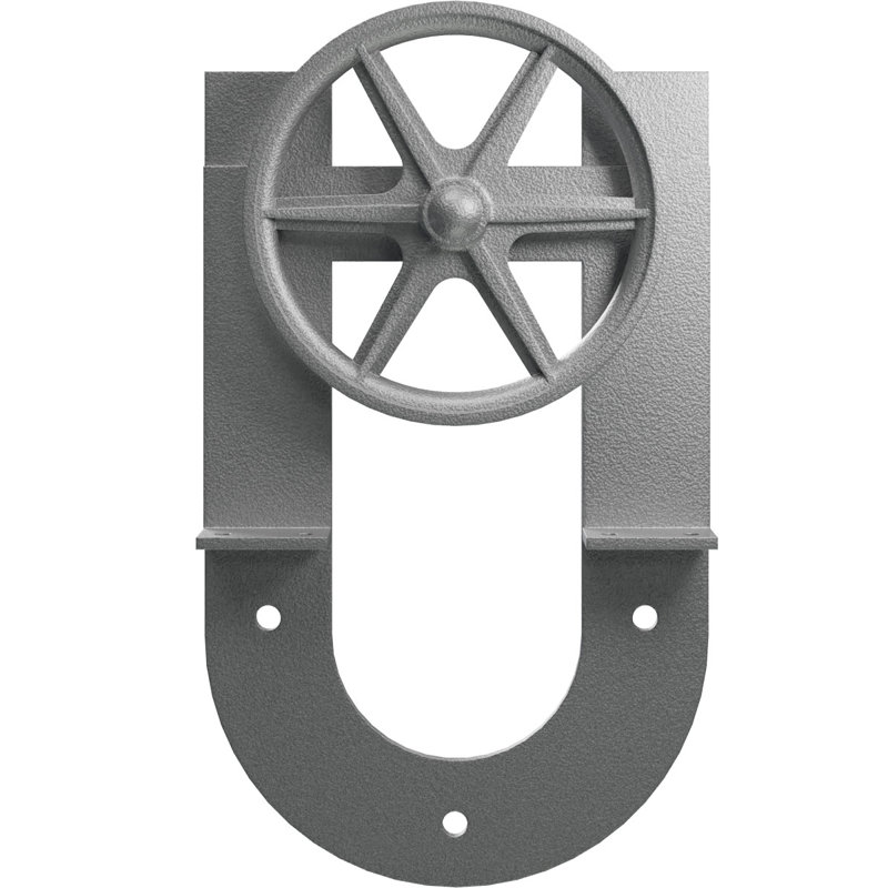 Ensemble de quincaillerie de porte de grange simple standard Premium Wagon Wheel Horseshoe Roller Hanger, PC chrome