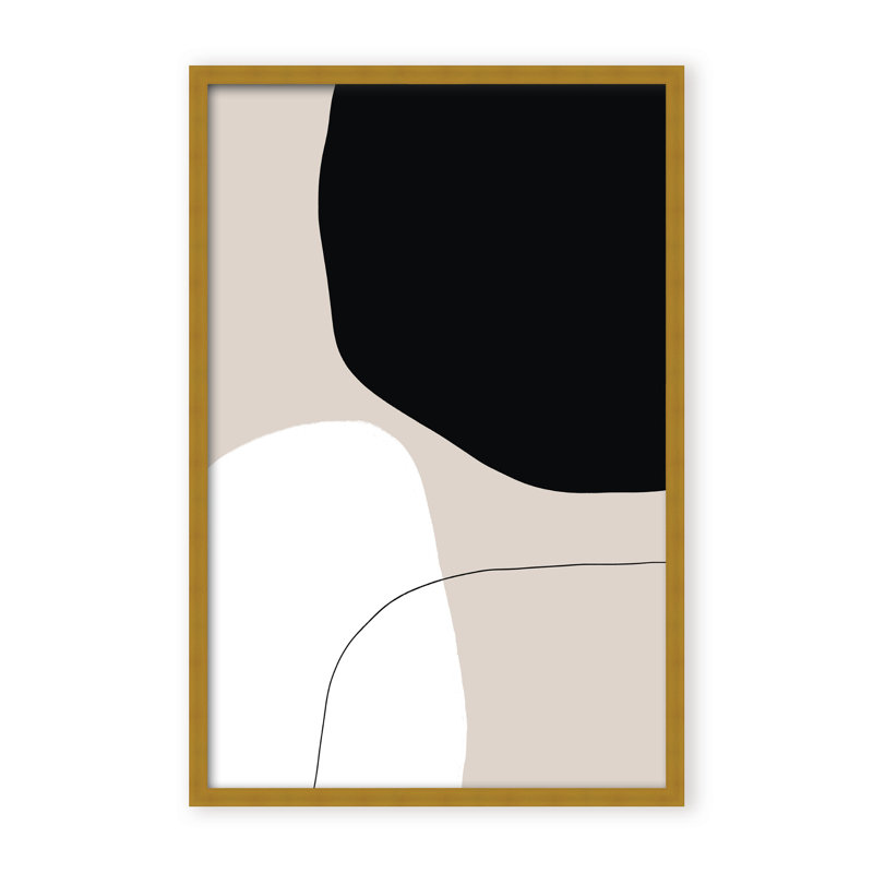 Abstract Pairing by  - Picture Frame Painting on Paper, 48" H x 32" W x 1.125" D, Black, Framed Print