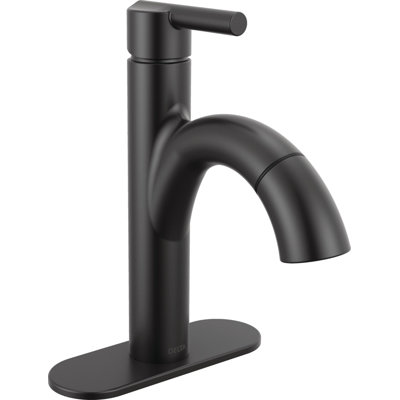 Nicoli Pull-Down Single Hole Bathroom Faucet, Pull Out Sprayer Bathroom Sink Faucet