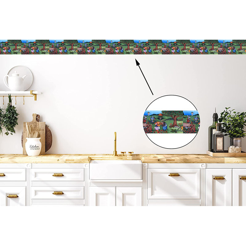 Bordure de papier peint à motif de fleurs de lapins L 15 pi x l 12 po