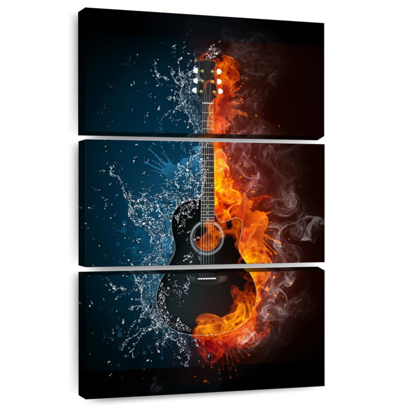 Abarca Fire Water Guitar, 50" H x 32" W