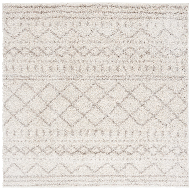 Develin Performance Chevron Rug, Square 9', Ivory/Beige