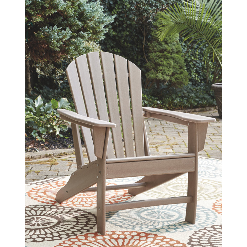 Emory Foldable Outdoor Adirondack Chair, Grayish Brown