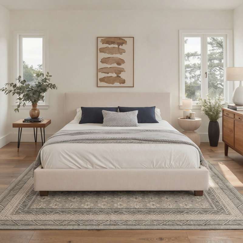 Tapis d'intérieur lavable à la machine Zarina Boho avec revers antidérapant