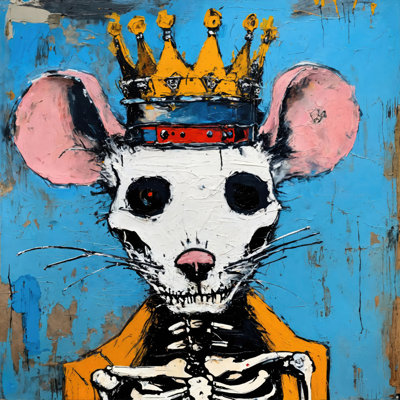 Rat 7-Hommage-Basquiat, estampe numérique sur toile tendue avec châssis
