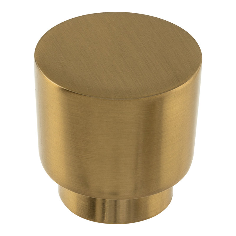 Tom Tom 1 1/4" Diameter Round Knob, Warm Brass