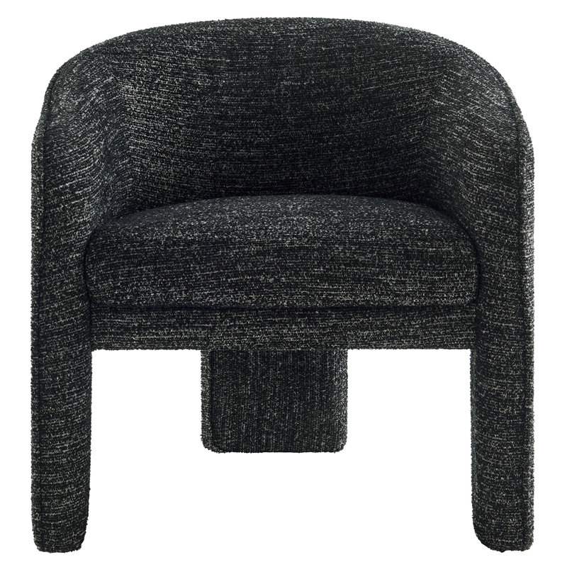 Fauteuil d'appoint rembourré en tissu Greer Boucle, Tissu gris anthracite