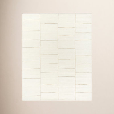 Hand-Tufted Geometric Ivory Rug