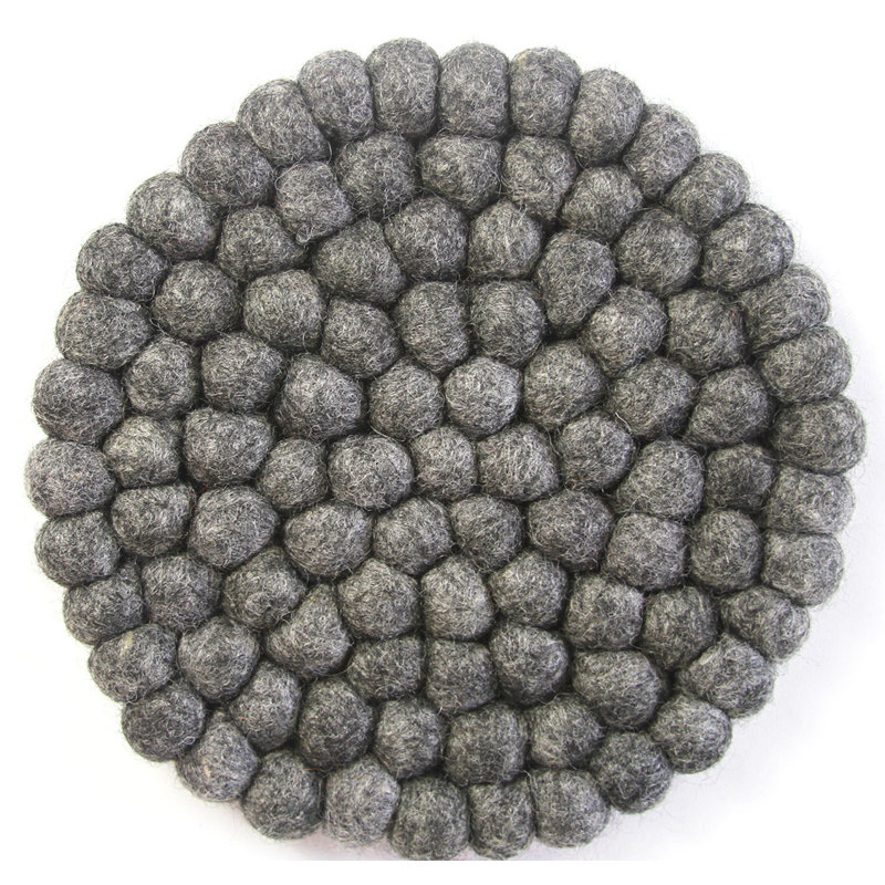 Boule de feutre à main fabriquée, Gris foncé