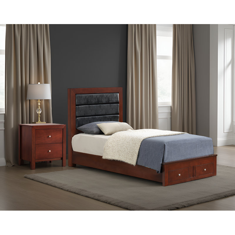 Ensemble de chambre avec lit de rangement 2 pièces Moruya, Cherry, Twin