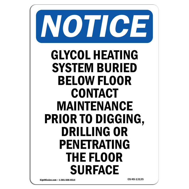 Glycol Heating System Buried below Sign