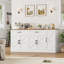 70.9" Farmhouse Sideboard – Door Shelf, Adjustable Shelves & 2 Large Drawers With 2 Storage Cabinets-1315475513