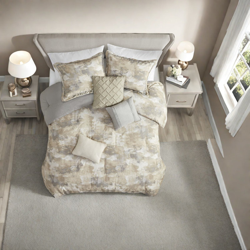 Ensembles de literie luxueux en mélange de coton, édredon gris moderne pour la maison