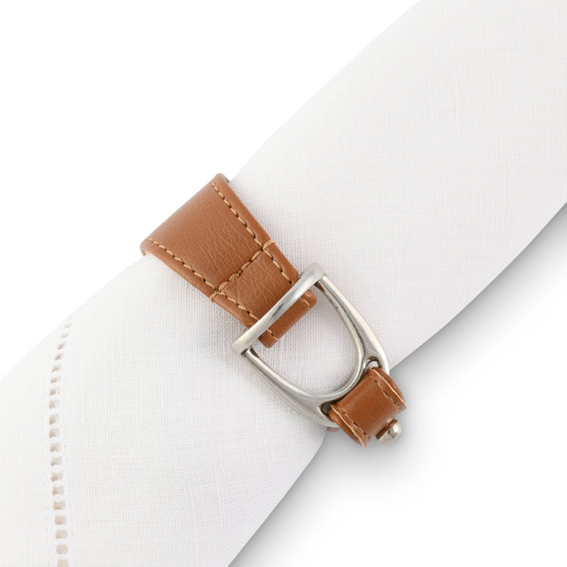 Stirrup Vegan Leather/Pure Pewter Napkin Ring