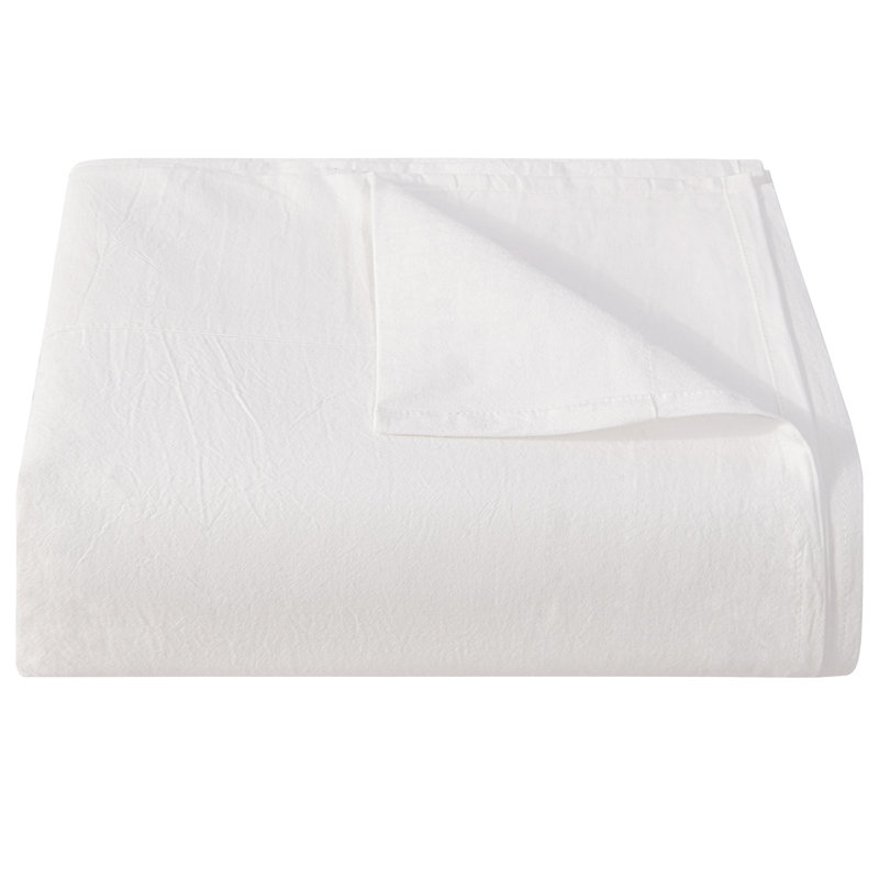 Drap 100% coton, Blanc, Drap plat pour lit simple