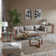 Walker Triangular Glass Top Wood Frame Coffee Table