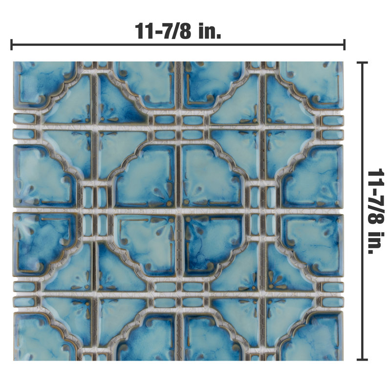 Carreau de mosaïque Hudson Moonbeam, Bleu Diva