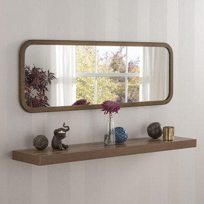 Brayan Wood Flat Wall Mirror