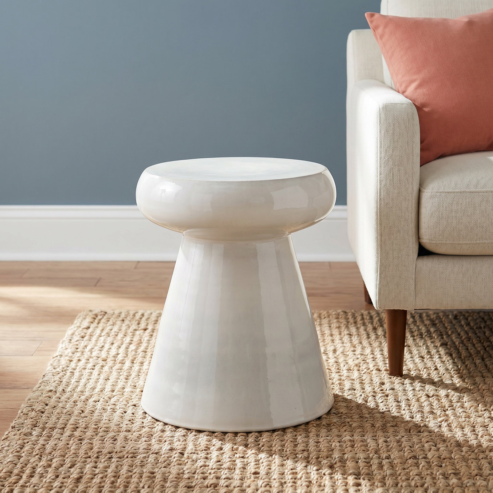 Abra Ceramic Accent Stool, Lime