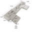 Canapé modulaire rembourré en tissu de lin avec repose-pieds Kay Crumley 6 pièces Kay-1194767626