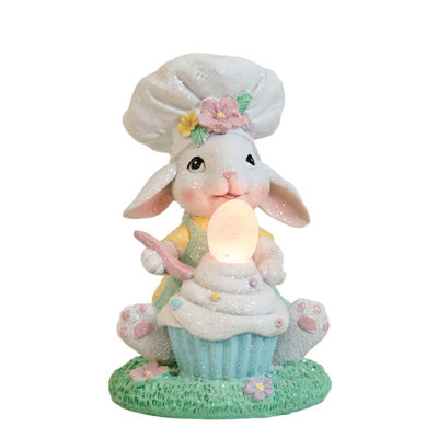 Easter Rabbit Statues Resin Bunny Decorations Spring Figurines Handmade Tabletop Indoor Home Holiday Gifts
