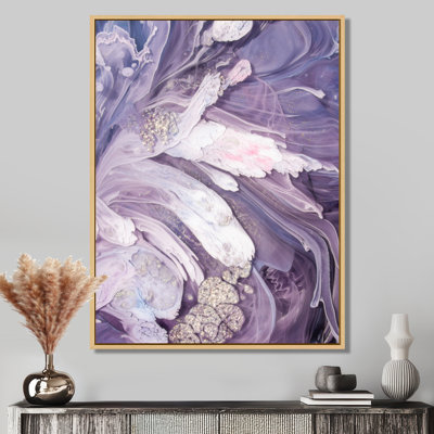 Purple Liquid Art Ripples - Modern Canvas Wall Art