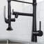 Heavy Duty Commercial Style Kitchen Sink Faucet, Single Handle Pre-Rinse Spring Sprayer Kitchen Faucets, High Arc Pull Down Matte Black Kitchen Faucet