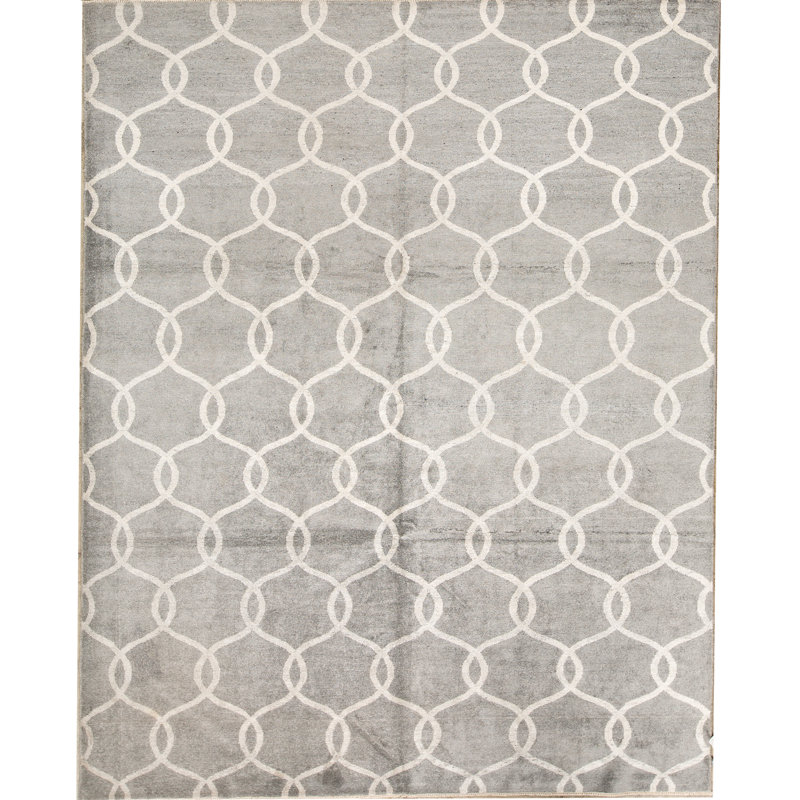 Tapis gris de haute qualité noué à la main