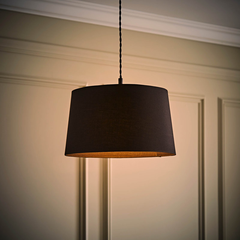 Syaira Cotton Cone Lamp Shade ( Slip-On ), 20cm H x 36cm W x 36cm D, Black