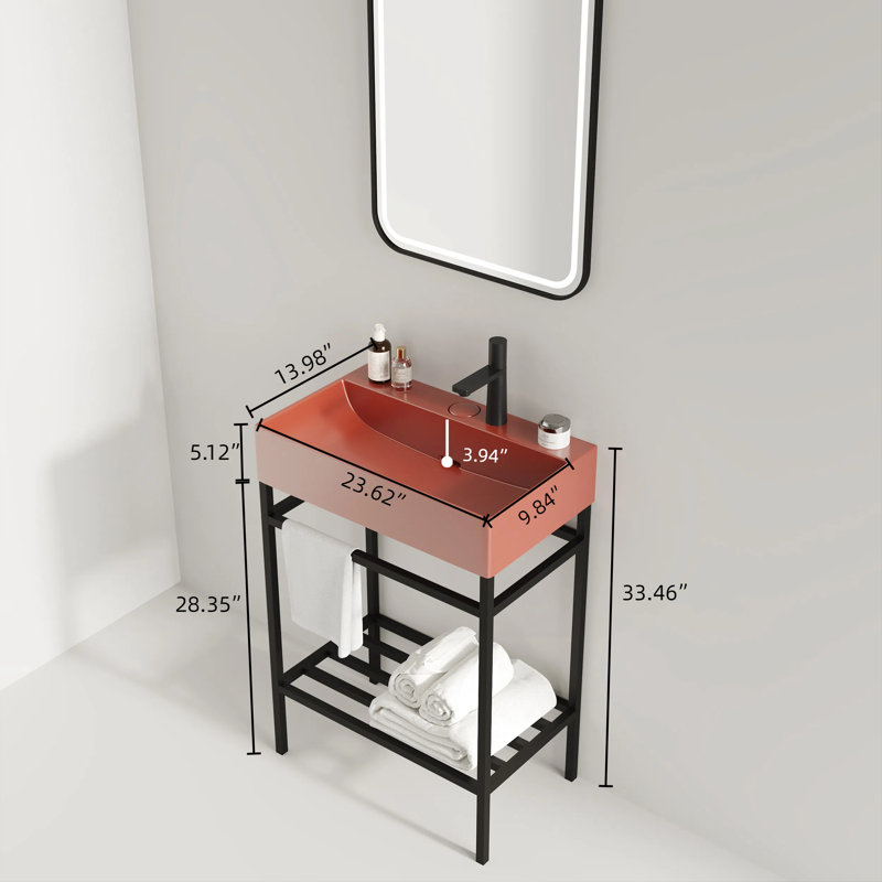 Cloutier Jamal Wall-Mounted Floating Bathroom Vanity with Sink