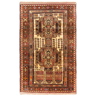 Teimani Beige Rug 2'11" x 4'9"