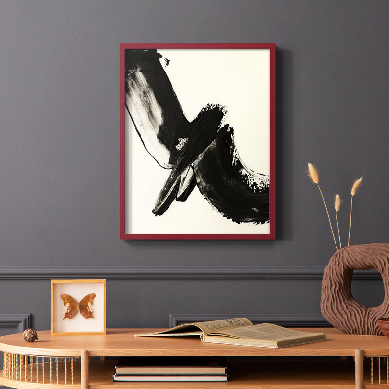 «Black Expression I», reproduction encadrée - bois massif, H 10 po x l 8 po, Rouge