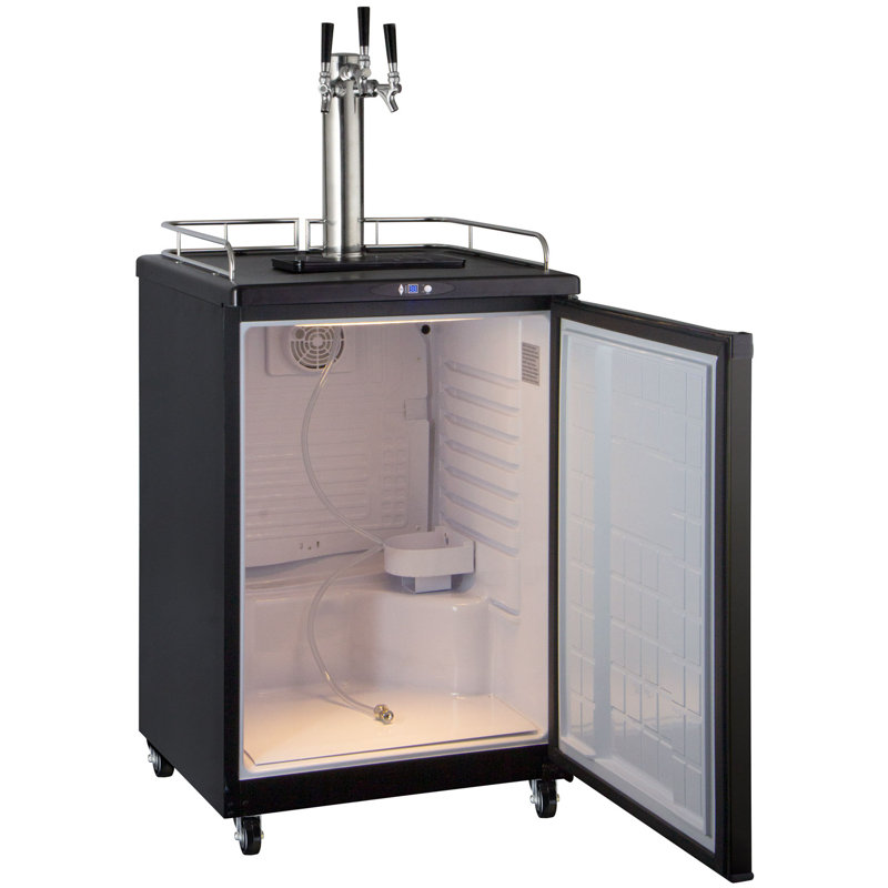 24" Stainless Steel Triple Tap Freestanding Kegerator with Adjustable Temperature