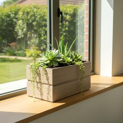 Jardinière rectangulaire pour terrasse Rectanglar - Brun cendré