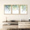 «Greenery Leaves Watercolor», ensemble de 3 reproductions d'art botaniques encadrées - Botanical Nature Prints