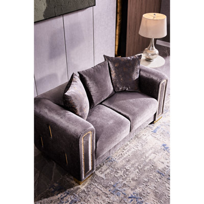 Argenté avec construction en bois de bouleau et tissu somptueux en velours élégant et chic