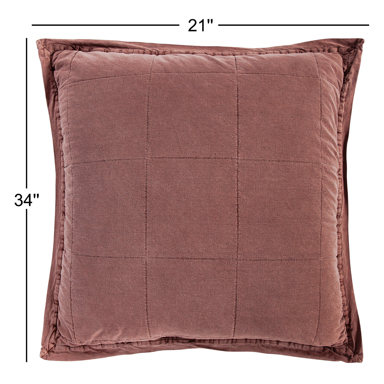 Stonewashed Cotton Canvas Solid Color Classic Chic Casual Modern Rustic Pillow Sham, Sarsaparilla, Standard/Twin