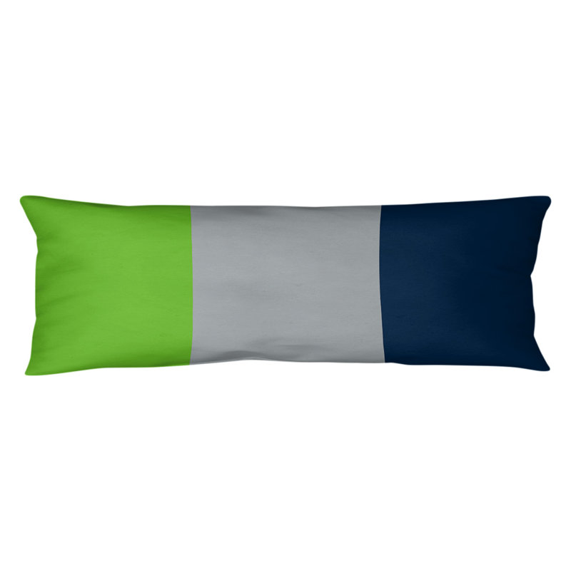 Oreiller de corps en polyester / polyester Arizona Football Stripes, Vert clair / gris / bleu marine, Football Seattle