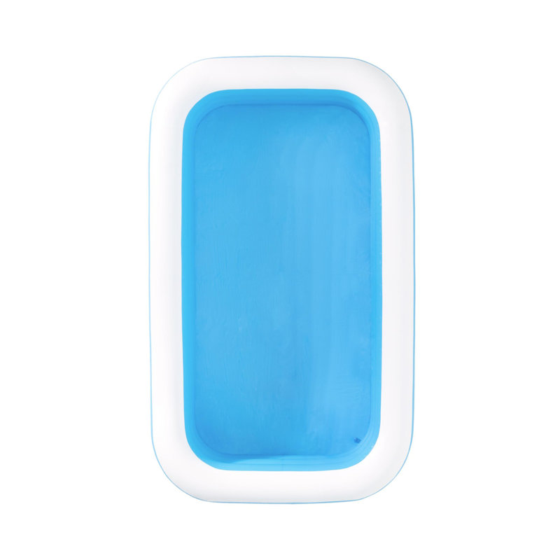 Blue and White Rectangular Inflatable Family Pool