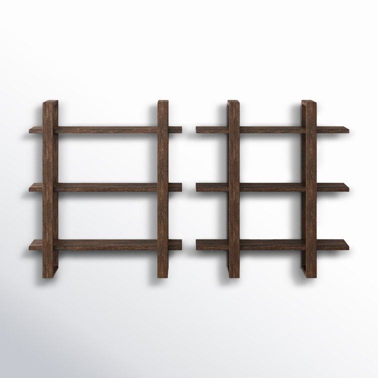 Matte White Solid Wood Floating Shelf with Adjusta 2 Piece Solid Wood Floating Shelf